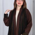 ⁦عباية شيفون بني جاكار كتف⁩ - الصورة ⁦2⁩