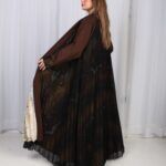 ⁦عباية شيفون بني جاكار كتف⁩ - الصورة ⁦9⁩