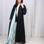 ⁦عباية كسرات شيفون كحلي جاكار كتف⁩ - الصورة ⁦9⁩