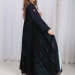 ⁦عباية كسرات شيفون كحلي جاكار كتف⁩ - الصورة ⁦3⁩