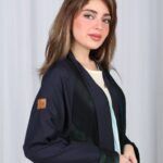 ⁦عباية كسرات شيفون كحلي جاكار كتف⁩ - الصورة ⁦14⁩