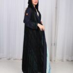 ⁦عباية كسرات شيفون كحلي جاكار كتف⁩ - الصورة ⁦16⁩