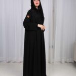 ⁦عباية تيجان ملكية بشك أسود⁩ - الصورة ⁦6⁩