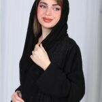 ⁦عباية تيجان ملكية بشك أسود⁩ - الصورة ⁦8⁩