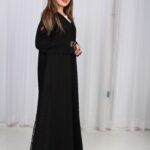 ⁦عباية دانتيل اسود بالأكمام والجوانب⁩ - الصورة ⁦14⁩