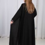 ⁦عباية دانتيل اسود بالأكمام والجوانب⁩ - الصورة ⁦17⁩