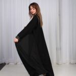 ⁦عباية دانتيل اسود بالأكمام والجوانب⁩ - الصورة ⁦18⁩