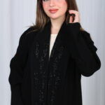 ⁦عباية سرداب الجاذبية السوداء بشك وخرز اسود⁩ - الصورة ⁦8⁩