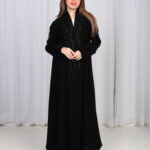 ⁦عباية سرداب الجاذبية السوداء بشك وخرز اسود⁩ - الصورة ⁦7⁩