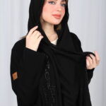 ⁦عباية سرداب الجاذبية السوداء بشك وخرز اسود⁩ - الصورة ⁦6⁩