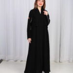 ⁦عباية بشك رمادي خلفي محدد من الاكتاف بشكل مخفي⁩ - الصورة ⁦3⁩