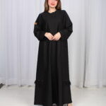 ⁦عباية ريش اسود و قيطان من اجناب⁩ - الصورة ⁦8⁩