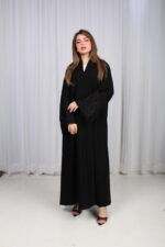 ⁦عباية الوشاح محدد بخط أسود في الأكمام بشك و تطريز أسود⁩ - الصورة ⁦9⁩