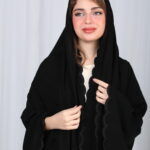 ⁦عباية لوسيندا شك اسود على اطراف عباية⁩ - الصورة ⁦4⁩