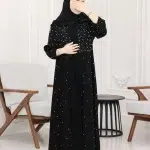 عباية لوسين باللؤلؤ الأبيض