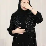 عباية لوسين باللؤلؤ الأبيض