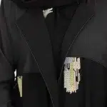 ⁦عباية حنين كلوش كامل بقماش كريب الابداع مع طرحه مطرزه⁩ - الصورة ⁦7⁩