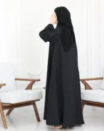 ⁦عباية كلوش اية اسود بتطريز شك مخفي⁩ - الصورة ⁦5⁩