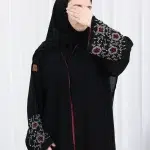 ⁦عباية أجوان بشك عنابي على اكمام⁩ - الصورة ⁦4⁩