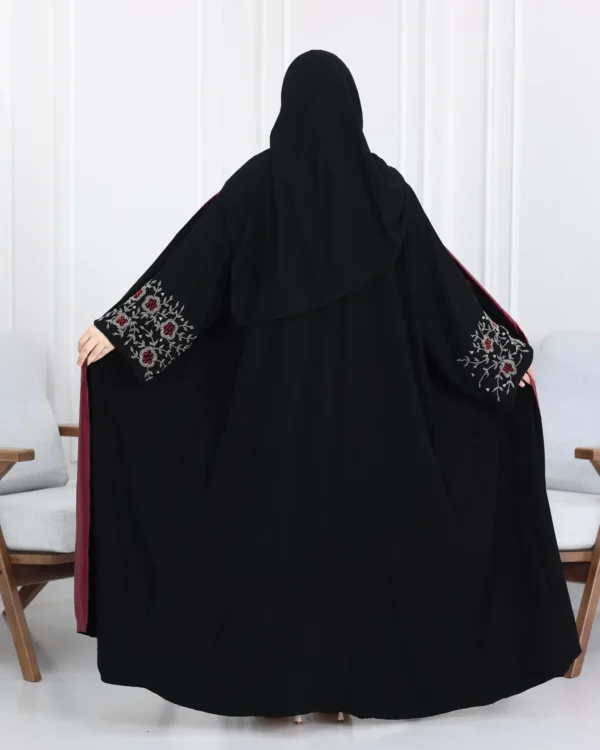 ⁦عباية أجوان بشك عنابي على اكمام⁩ - الصورة ⁦7⁩