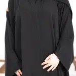 ⁦عباية أحلام كلوش مزينة بخيوط مخفية اسود ناعم 0819⁩ - الصورة ⁦6⁩