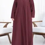 ⁦عباية بليزر عنابي مموج كريب صيفي قصة جاكيت رسمي ستريت⁩ - الصورة ⁦4⁩