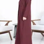 ⁦عباية بليزر عنابي مموج كريب صيفي قصة جاكيت رسمي ستريت⁩ - الصورة ⁦6⁩