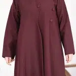 ⁦عباية بليزر عنابي مموج كريب صيفي قصة جاكيت رسمي ستريت⁩ - الصورة ⁦7⁩