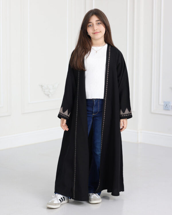 ⁦عباية بناتي بتطريز اري بلون نحاسي⁩ - الصورة ⁦4⁩