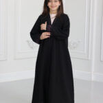 عباية بناتي بتطريز ارى بلون موف