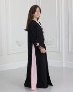 عباية بناتي فيونكة بلون وردي