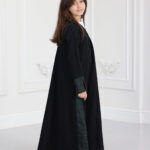 عباية بناتي مندمجة بجاكار خطوط اخضر