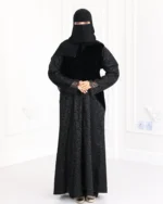 ⁦عباية مخمل مندمجة بدانتيل من اسفل عباية⁩ - الصورة ⁦3⁩