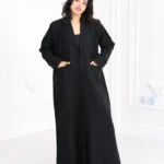 عباية بليزر اسود بتطريز لولو اسود