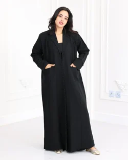 عباية بليزر اسود بتطريز لولو اسود