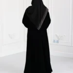 ⁦عباية مخمل مطرزة بدقات بلون بني مع طرحة⁩ - الصورة ⁦10⁩