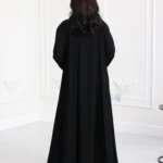 ⁦عباية فزة شك اسود ورق شجر من امام و اكمام⁩ - الصورة ⁦15⁩