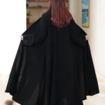 ⁦عباية كريب ملكي مطرزة بشك اسود 0889⁩ - الصورة ⁦2⁩