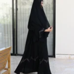 ⁦عباية دبل كلوش مطرزة بنحاسي على اكمام و اسفل 0895⁩ - الصورة ⁦3⁩