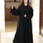 كلوش دبل بتطريز اسود على اكمام و اسفل 0896