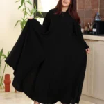 عباية كلوش مطرزة بالاسود ورود 0902