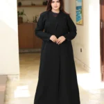 عباية بليزر اسود من امام قصة موج